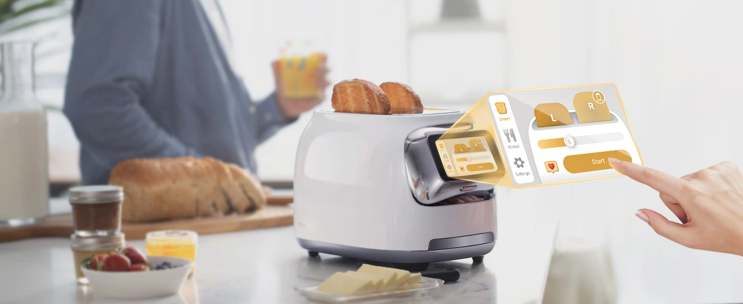 TINECO TOASTY ONE išmanus skrudintuvas, baltos spalvos aprašymas - Prekės nuotrauka
