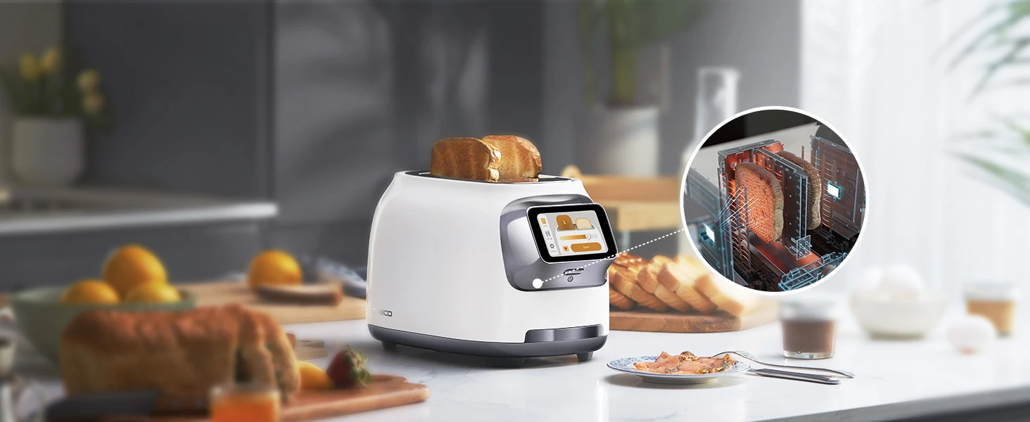 TINECO TOASTY ONE išmanus skrudintuvas, baltos spalvos aprašymas - Prekės nuotrauka