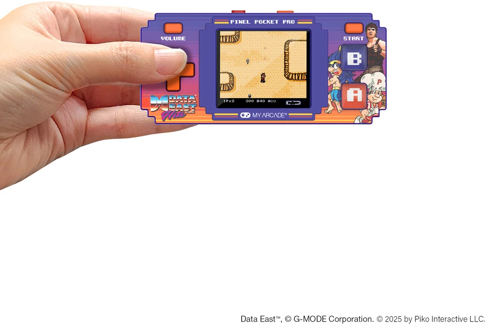 MY ARCADE PIXEL POCKET PRO DATA EAST HITS nešiojama žaidimų konsolė 28 žaidimai viename