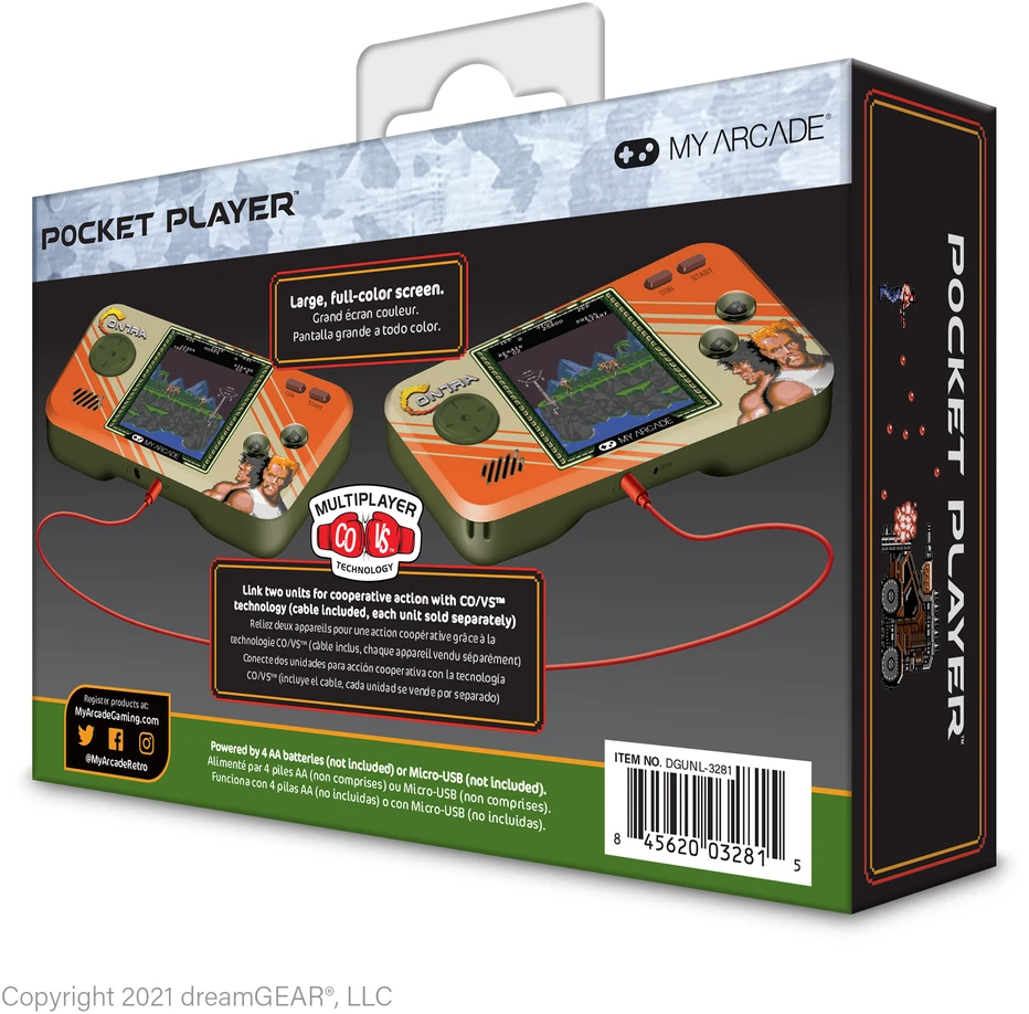 MY ARCADE Pocket Player ,,Contra" nešiojama žaidimų konsolė (Premium versija)