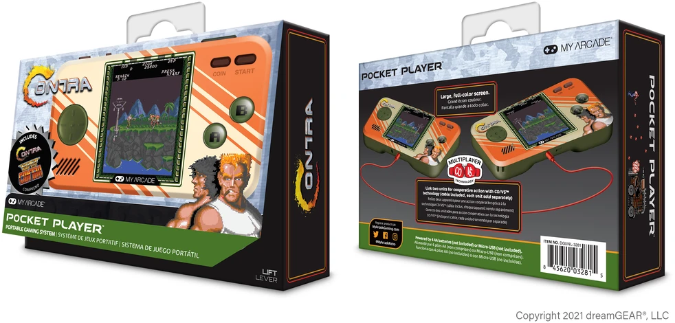 MY ARCADE Pocket Player ,,Contra" nešiojama žaidimų konsolė (Premium versija)