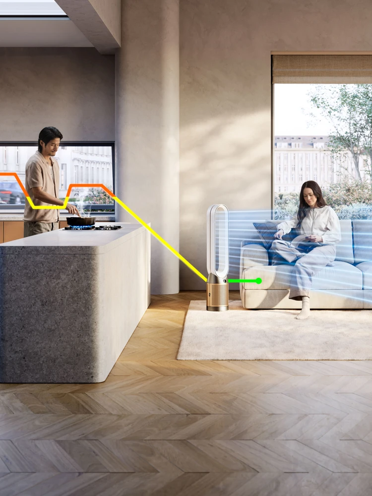 Oro valytuvas Dyson Purifier Cool TP12, Baltos ir aukso spalvos