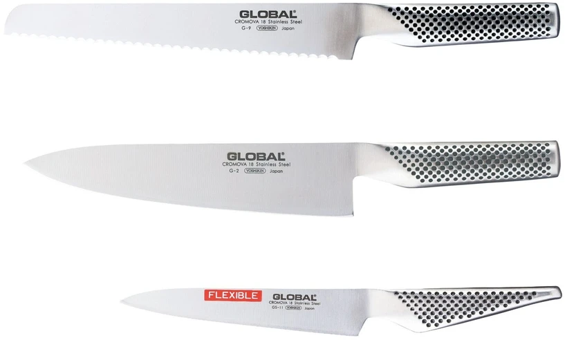 GLOBAL G-9211R Peilių rinkinys 3 vnt. (G-9, G-2, GS-11)