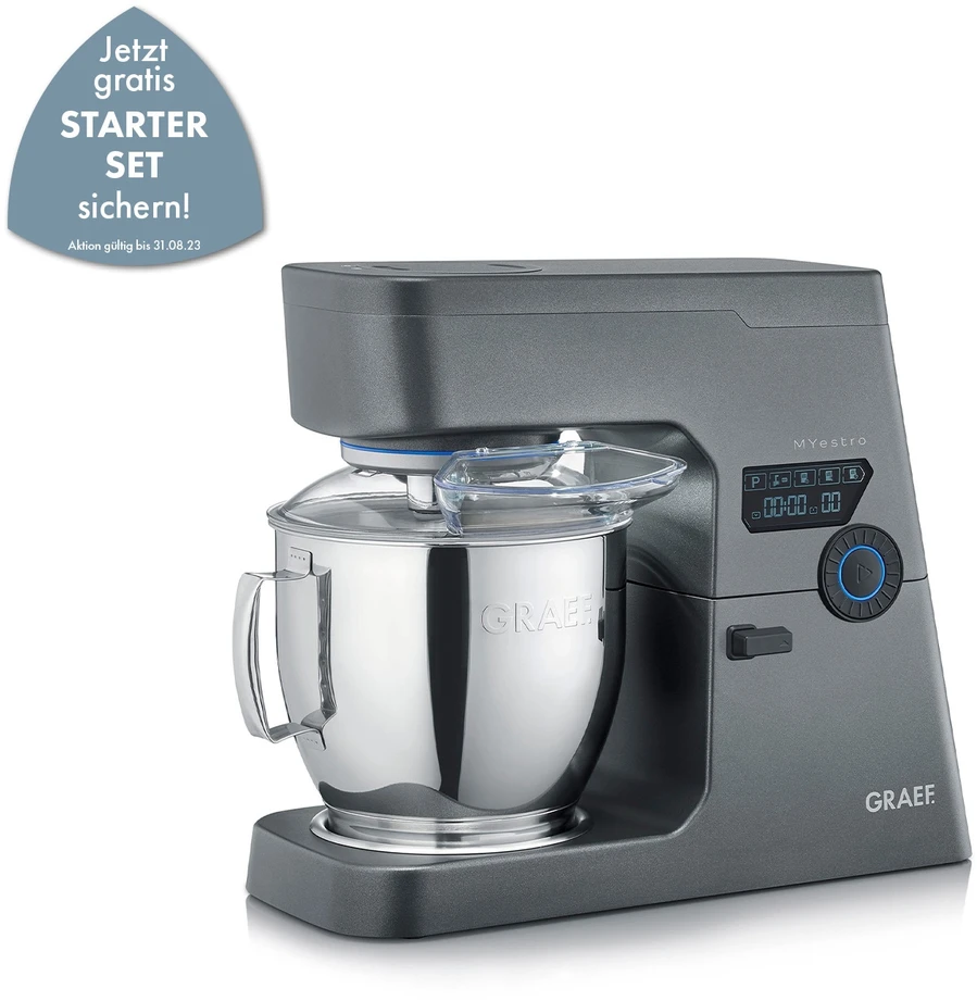 Virtuvinis kombainas Graef CHEF''S LINE, Maišytuvas, 7 l, Pulsavimo funkcija, 800 W, Pilka