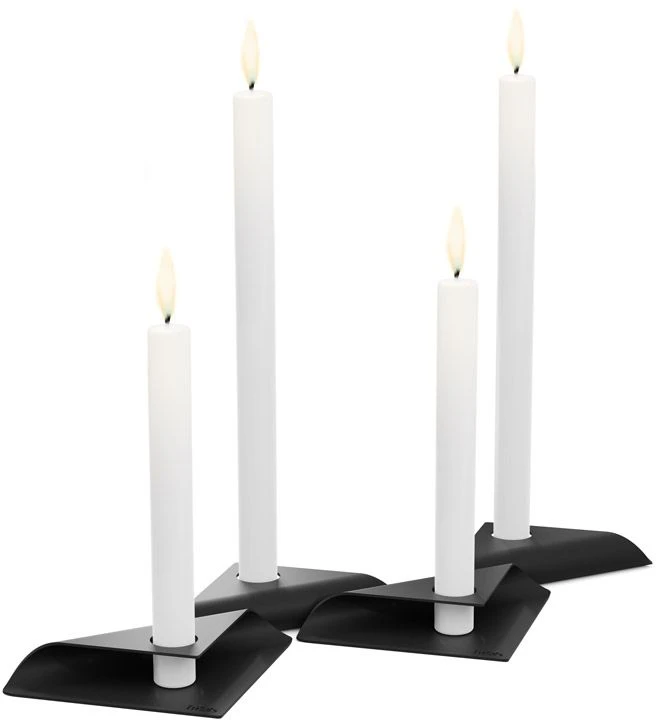 HOFATS SQUARE CANDLE žvakių laikiklių rinkinys, juoda, 4 vnt.