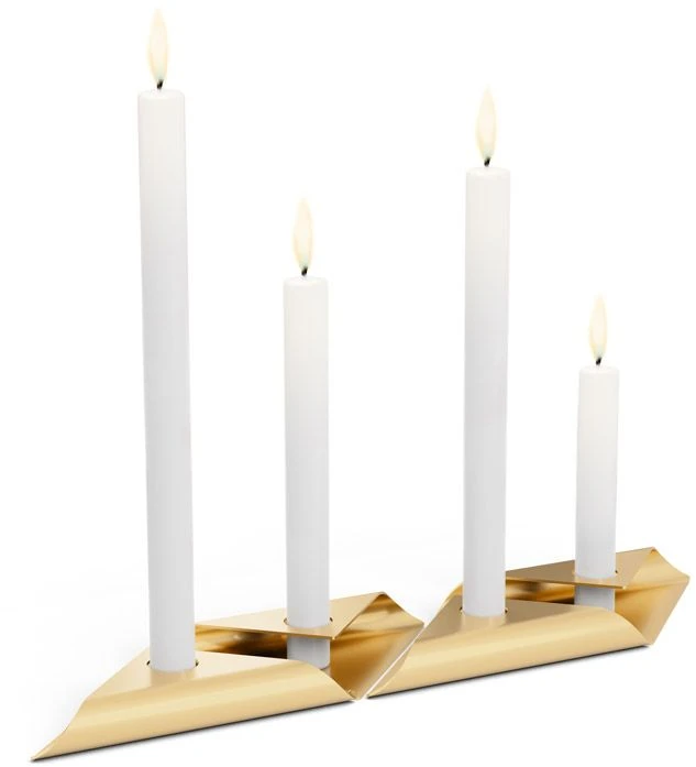 HOFATS SQUARE CANDLE žvakių laikiklių rinkinys, aukso, 4 vnt.