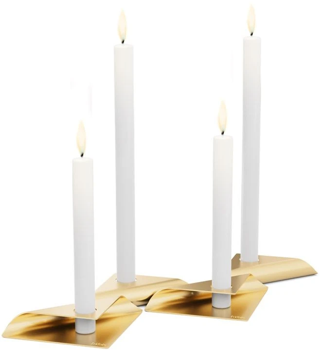 HOFATS SQUARE CANDLE žvakių laikiklių rinkinys, aukso, 4 vnt.