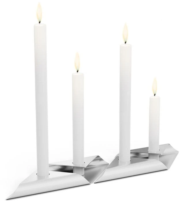 HOFATS SQUARE CANDLE žvakių laikiklių rinkinys sidabrinis, 4 vnt.