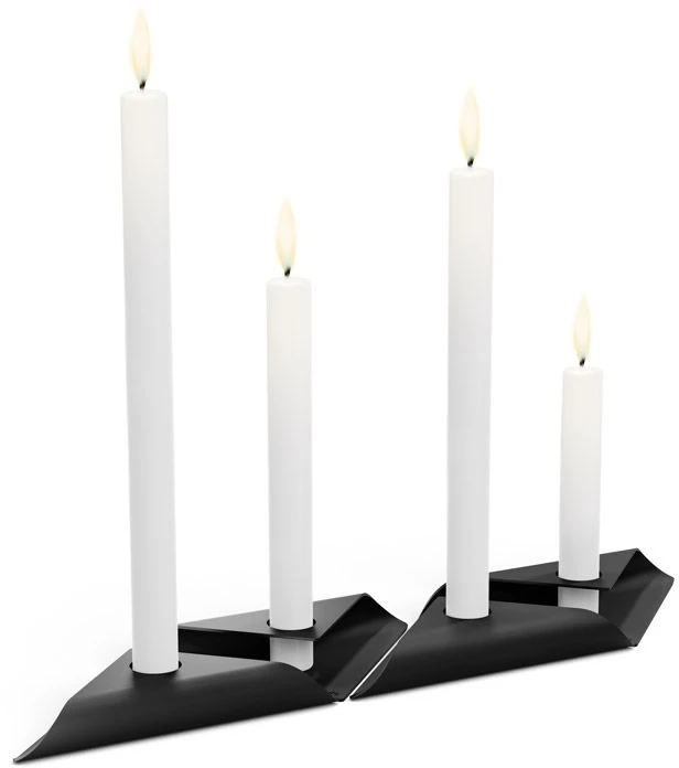 HOFATS SQUARE CANDLE žvakių laikiklių rinkinys, juoda, 4 vnt.