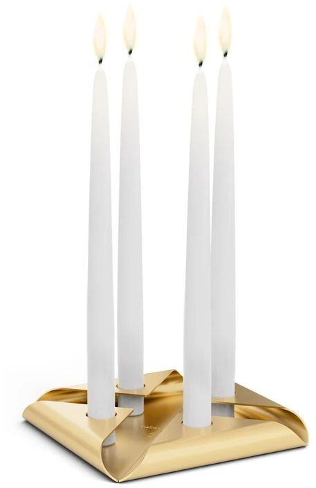 HOFATS SQUARE CANDLE žvakių laikiklių rinkinys, aukso, 4 vnt.