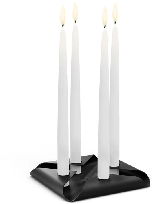 HOFATS SQUARE CANDLE žvakių laikiklių rinkinys, juoda, 4 vnt.