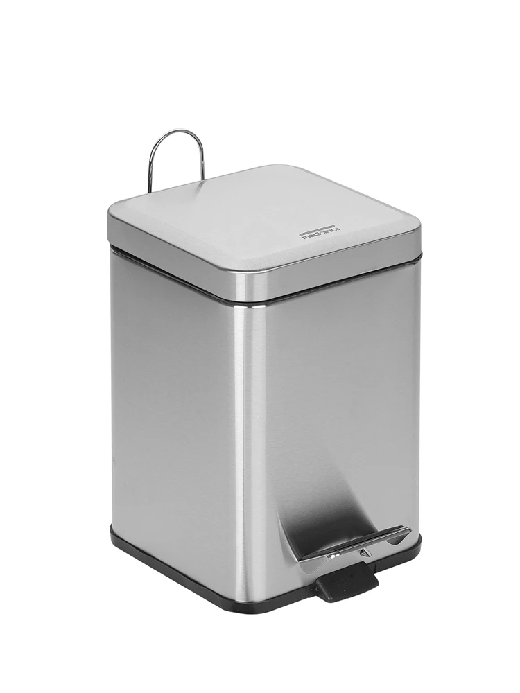 MEDICLINICS PP1214CS Kvadratinė Šiukšlių Dėžė Su Pedalu, 12 L, Satinas