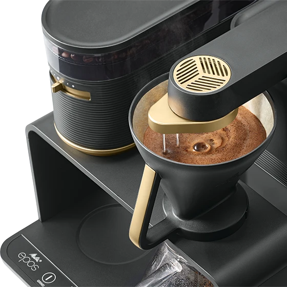 Melitta - EPOS Juodas-Gold - Filtruotas kavos aparatas su integruotu malūnėliu