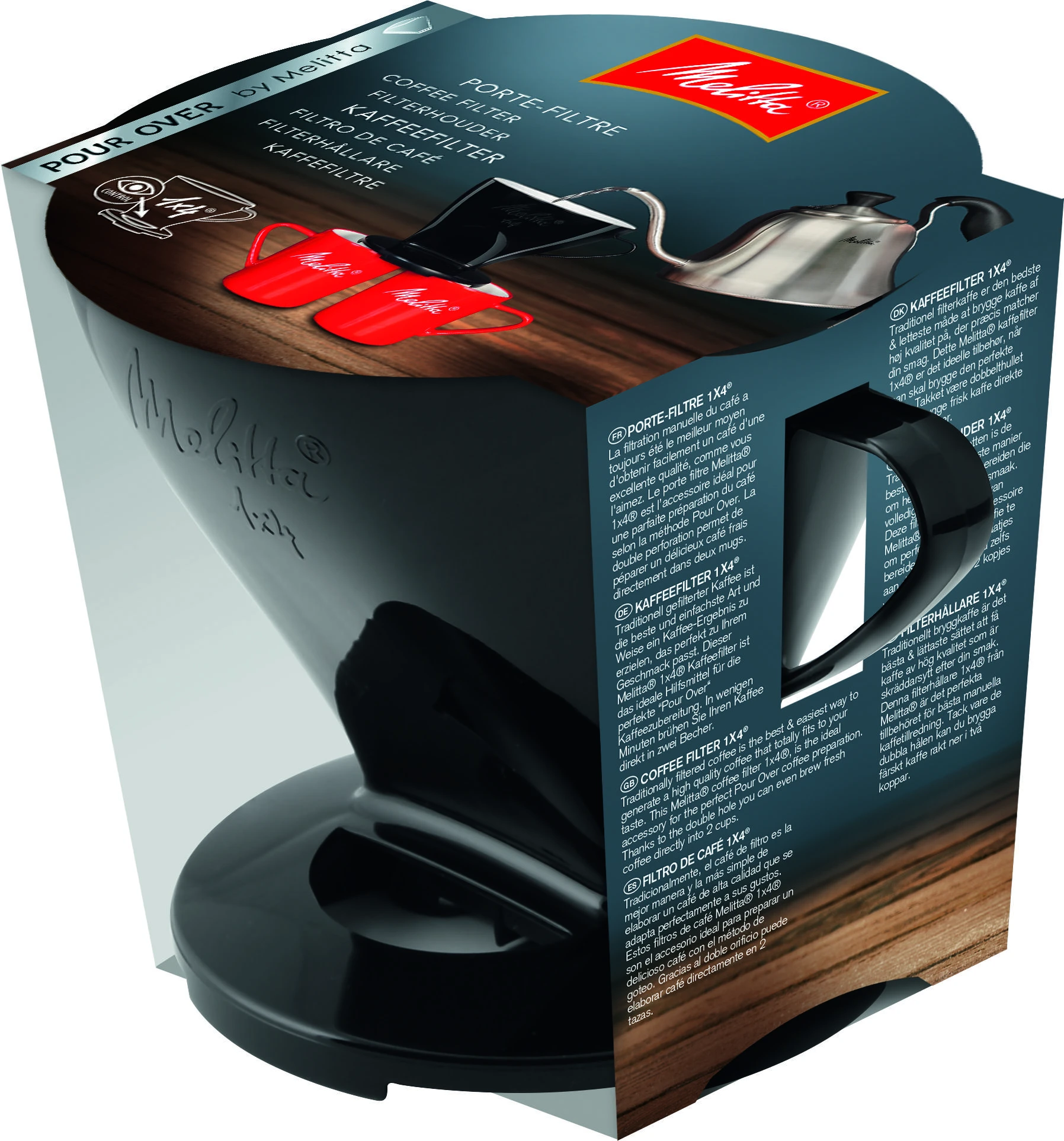 Melitta plastikinis kavos lašintuvas 1x4 juodas