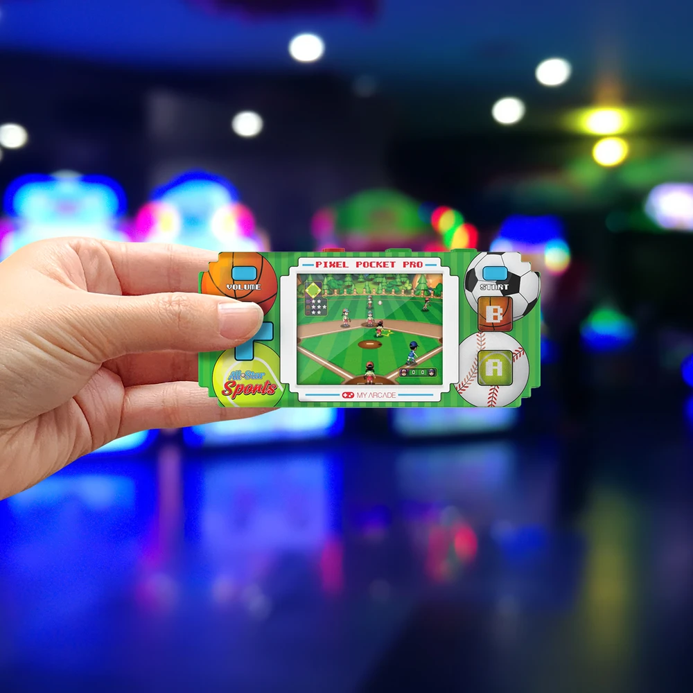 My All Star Sports Pixel Player nešiojama žaidimų konsolė (18 žaidimų)