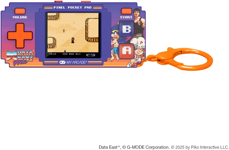 My Arcade Data East Pixel Pocket Pro nešiojama žaidimų konsolė (18 žaidimų)