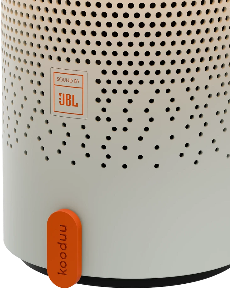 Nešiojama garso kolonėlė su apšvietimu Sound by JBL Kooduu Sensa PLAY, spalva: balta