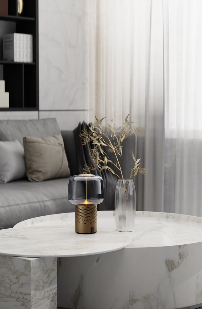 Sound By Jbl Nešiojama garso kolonėlė su apšvietimu Kooduu Serena Play, spalva: bronzos