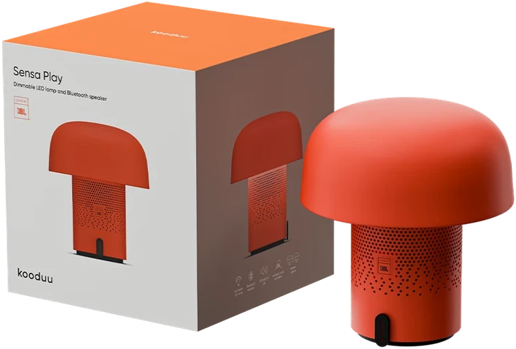 Nešiojama garso kolonėlė su apšvietimu Sound by JBL Kooduu Sensa PLAY, spalva: oranžinė