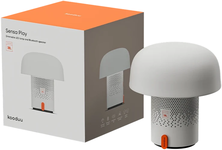 Nešiojama garso kolonėlė su apšvietimu Sound by JBL Kooduu Sensa PLAY, spalva: balta