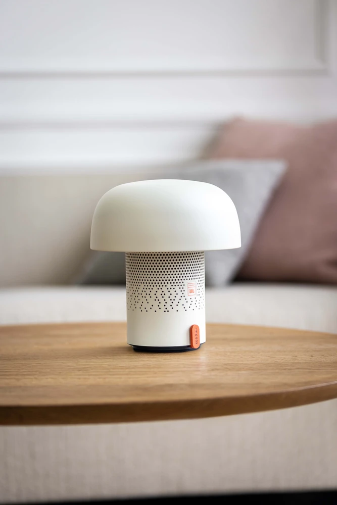 Nešiojama garso kolonėlė su apšvietimu Sound by JBL Kooduu Sensa PLAY, spalva: balta
