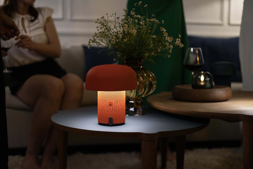 Nešiojama garso kolonėlė su apšvietimu Sound by JBL Kooduu Sensa PLAY, spalva: oranžinė