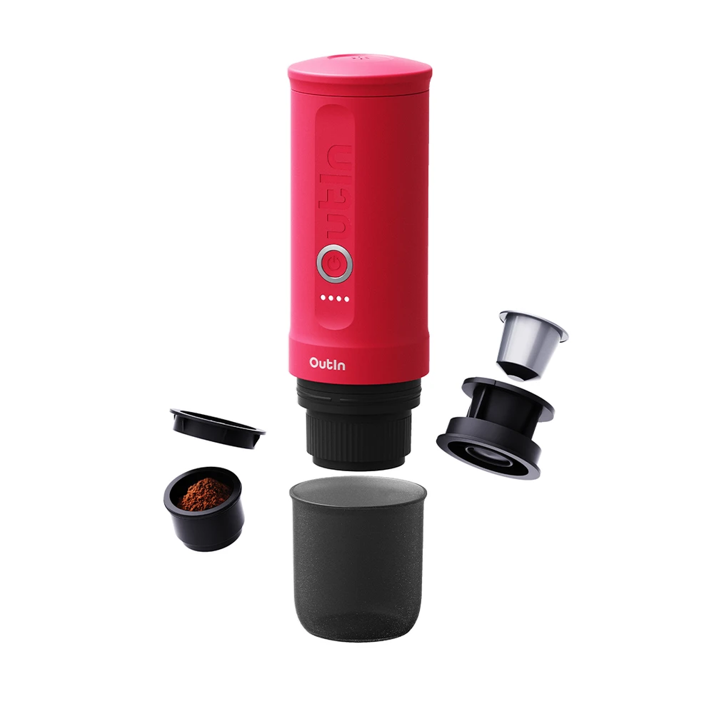 Outin Nano 7500 mAh nešiojamasis kavos virimo aparatas (raudonas)