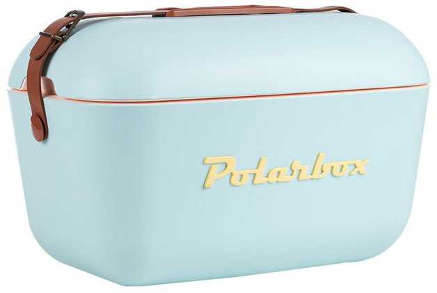 POLARBOX Sky mėlynas – Geltona Classic retro šaltkrepšis, 12L