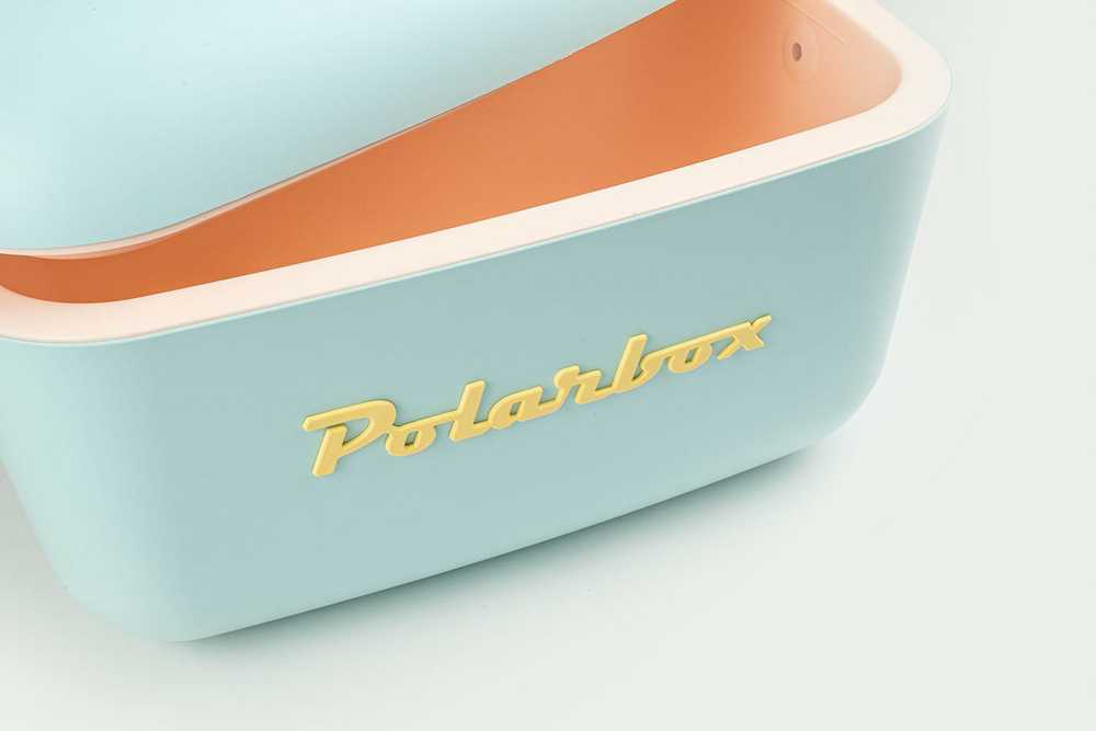 POLARBOX Sky mėlynas – Geltona Classic retro šaltkrepšis, 12L