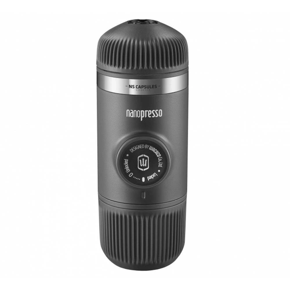 Rankinis maltos kavos aparatas su dėklu ir adapteriu Wacaco Nanopresso, Pilkas