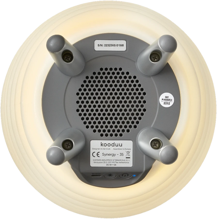 KOODUU SYNERGY 35 LED lempa su garsiakalbiu ir gėrimų aušintuvu - 41 x 24 cm, balta