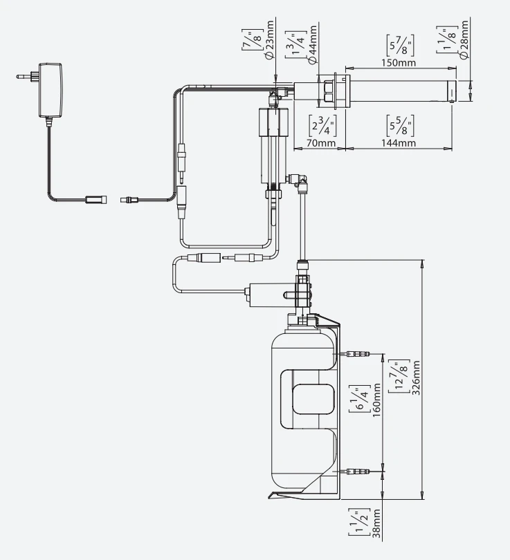 STERN Tubular E AISI 316 Sensorinis muilo putų dozatorius