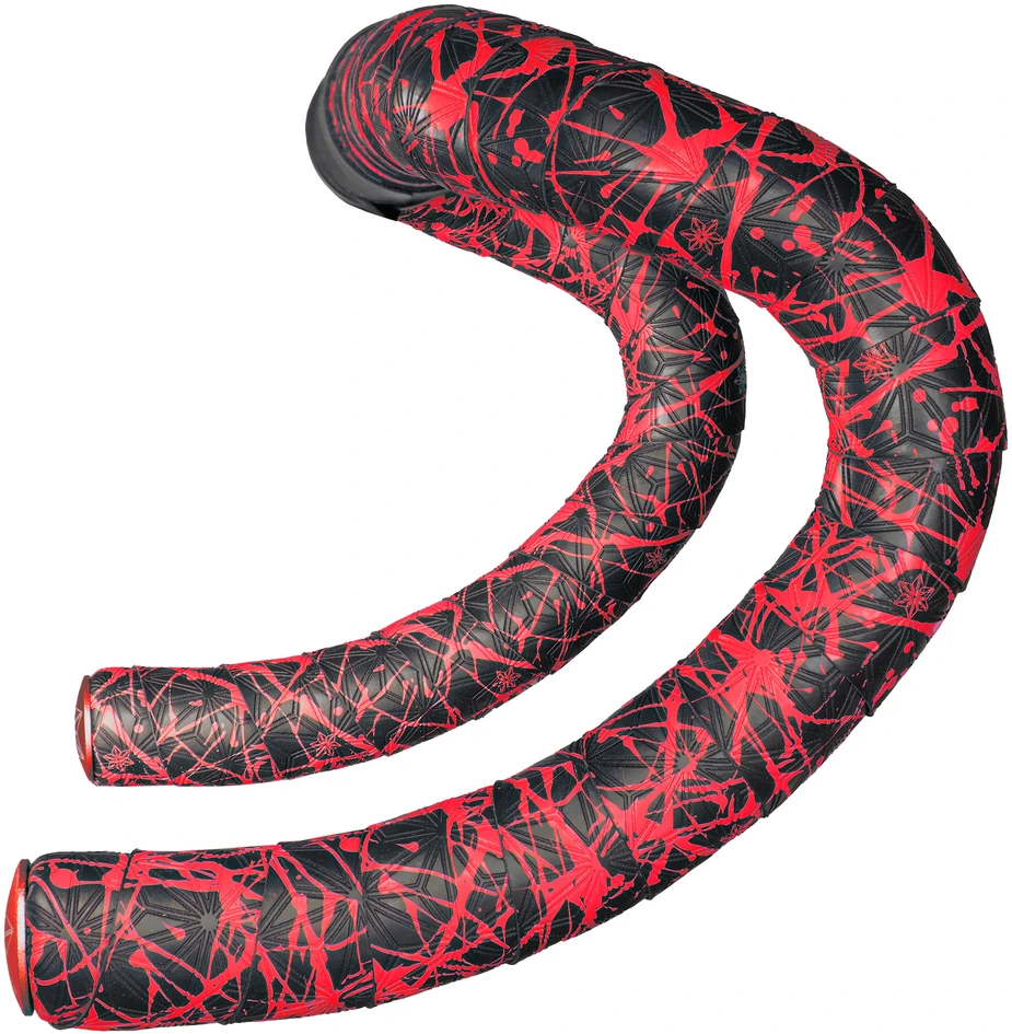 SUPACAZ Super Sticky Kush - Splat - Neaon Raudona + Raudona Plugs vairo juosta su kištukais