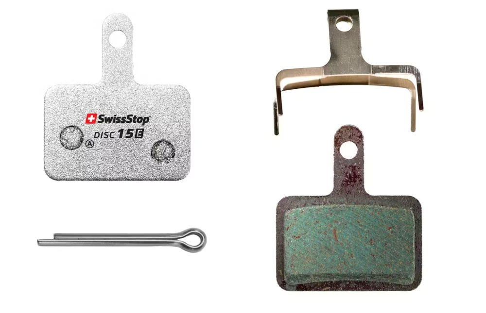 SWISSSTOP diskinių stabdžių kaladėlės, 15 colių, Shimano Deore BR-M575, BR-M525, BR-M515, BR-T615, LX BR-T675. Alivio BR-M4050. Acera BR-M3050. Altus