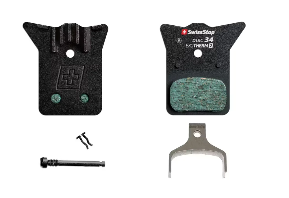 SWISSSTOP diskinių stabdžių kaladėlės: diskas 34 EXOTherm2, Shimano Dura Ace BR-R9170, Ultegra BR-R8070, 105 BR-R7070, Tiagra BR-4770, GRX BR-RX810, GRX BR-RX400,