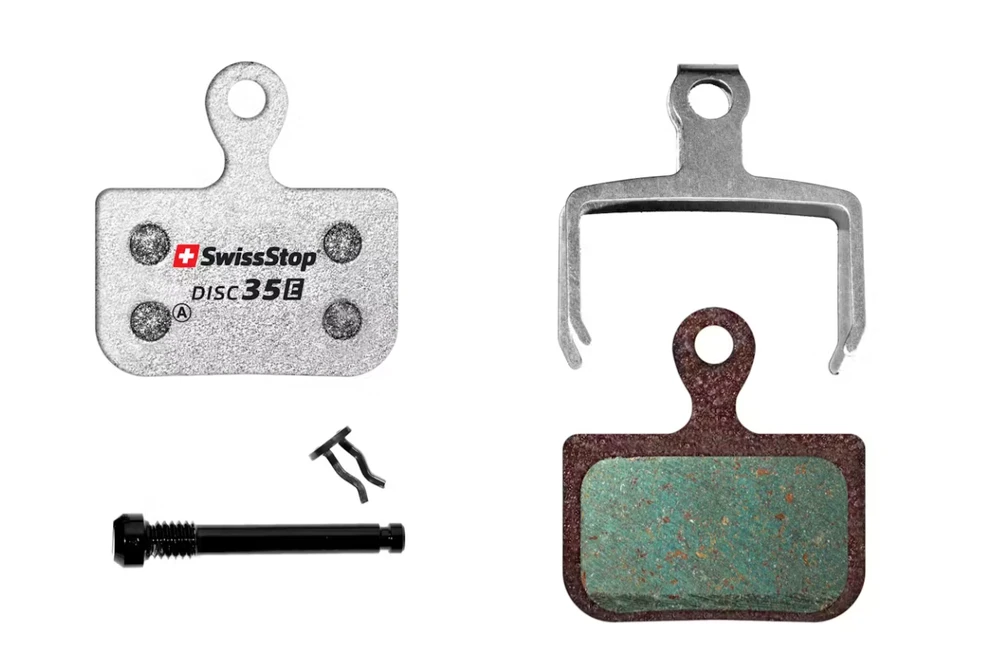 SWISSSTOP diskinių stabdžių kaladėlės: Disc 35 E, SRAM Raudona eTap AXS (2 kartos dviejų dalių suportas), Force eTap AXS, Level Ultimate, Level TLM B1 (2020+), Organic