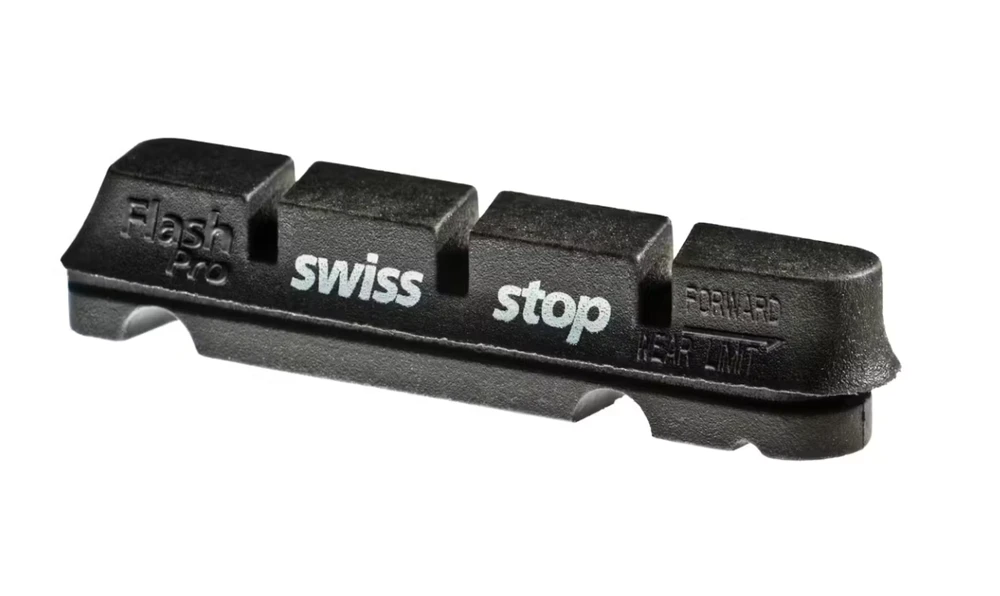 SWISSSTOP ratlankio stabdžių kaladėlių įdėklai FlashPro Original Juodas aliuminio ratlankiams, skirtiems SRAM/Shimano plus Campagnolo su...