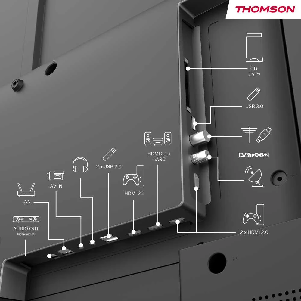 „THOMSON 55“ QLED PRO UHD išmanusis „GOOGLE“ televizorius