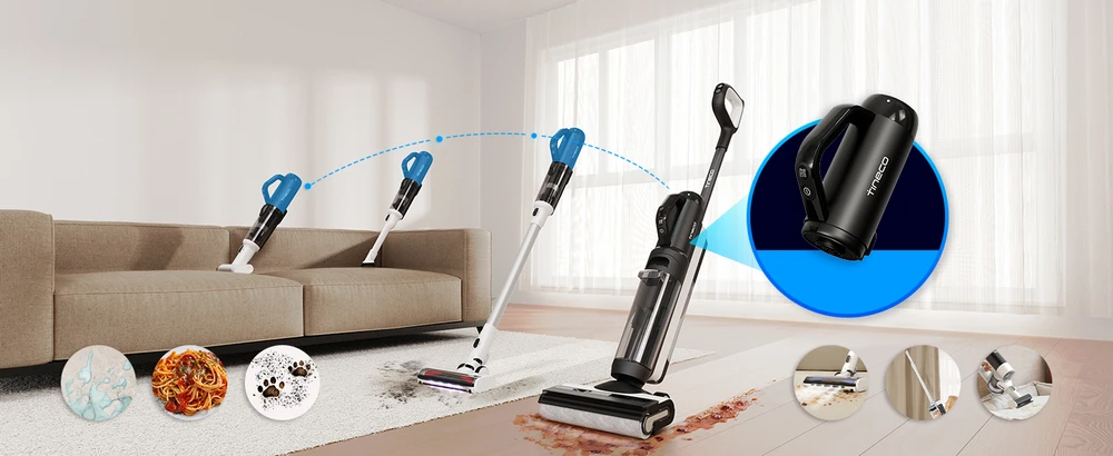 Dulkių siurblys Tineco Floor One S6 Switch Pet, Tamsiai mėlynos spalvos
