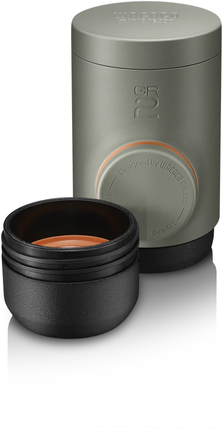 Wacaco Minipresso GR2 nešiojamas espresso aparatas maltai kavai, alyvuogių spalvos