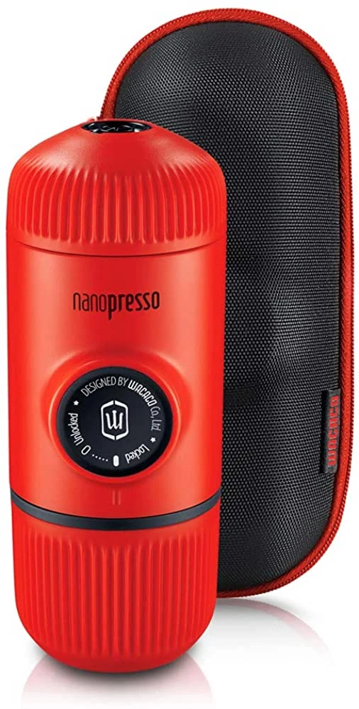 Rankinis maltos kavos aparatas su dėklu Wacaco Nanopresso, Raudonas
