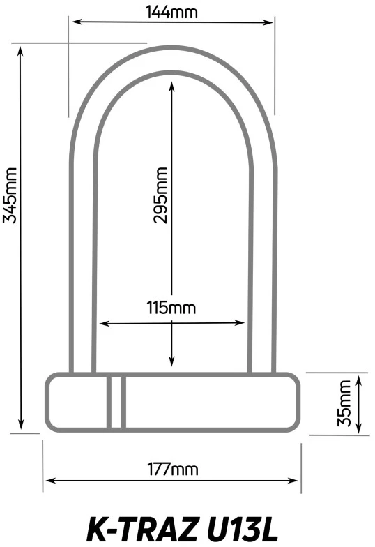 Zefal dviračio užraktas U formos užraktas K-Traz U13 L 115x292 / 13, 13 lygis