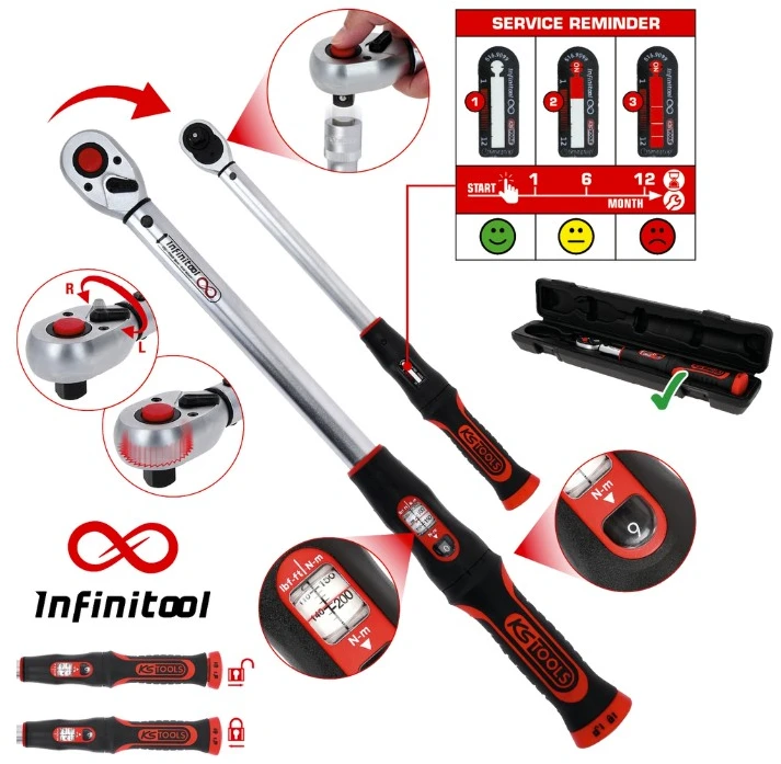Dinamometrinis raktas KS TOOLS 20-200Nm 1/2"