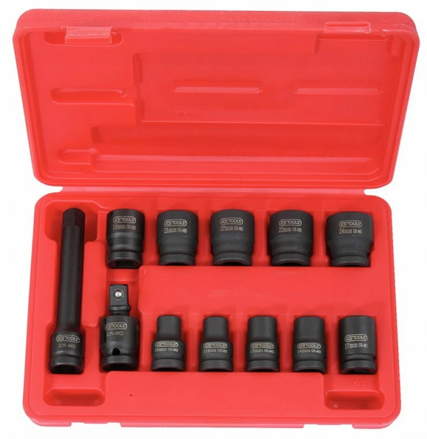1/2" šešiakampė smūginė galvutė, trumpa, KS Tools