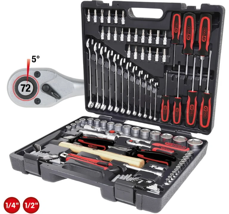 1/4"+1/2" universalus įrankių komplektas 97pcs, KS Tools