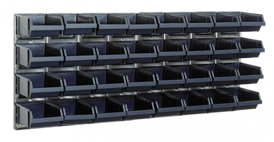 32 bins on wall panels, Raaco