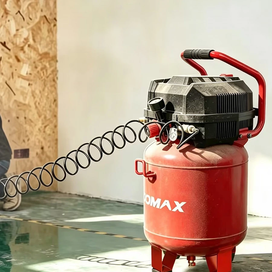 Stūmoklinis kompresorius EMX 1500W/24L/10 bar be alyvos, vertikalus, Ecomax