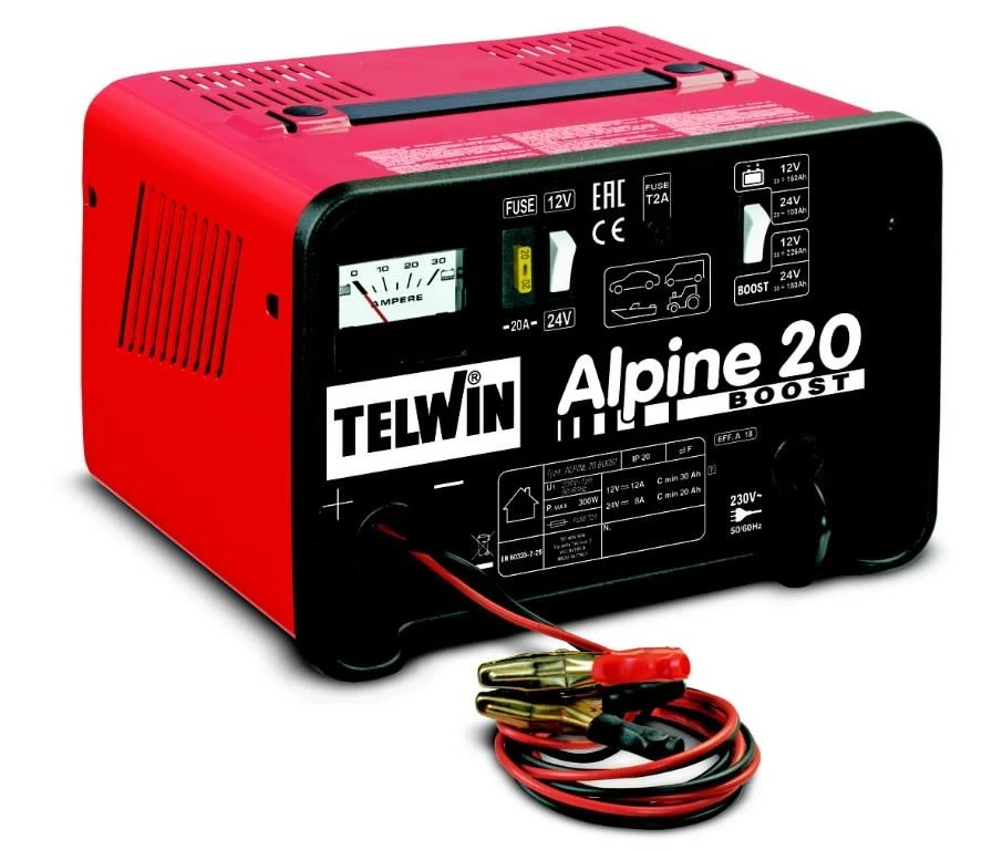 Telwin Alpine 20 Boost akumuliatorių įkroviklis su ciferblatu