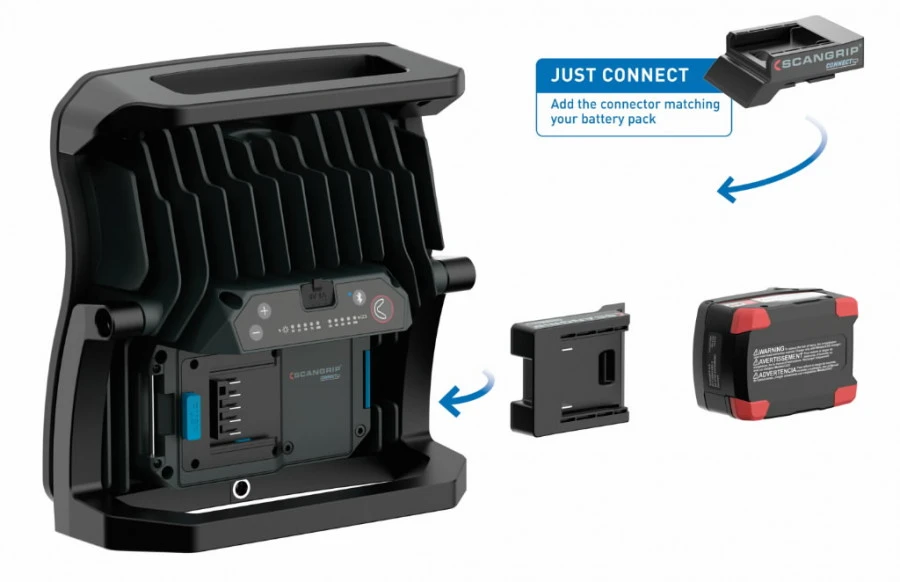 Akumuliatorinis darbo prožektorius Scangrip Nova 10 Connect, 10000 lm, IP65, 18/20 V