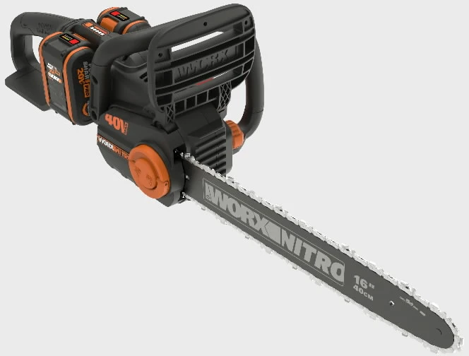 Grandininis pjūklas Worx WG385E; 2x20 V; 2x4,0 Ah; 40 cm juosta